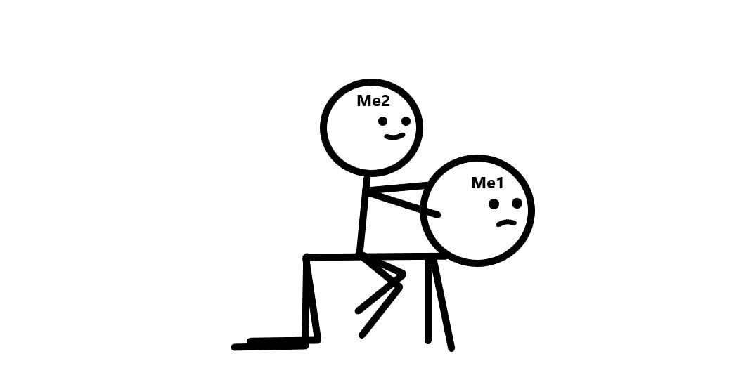 One person riding on the back of another