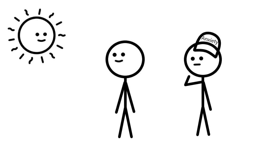 A person paying attention to the sun instead of anxiety