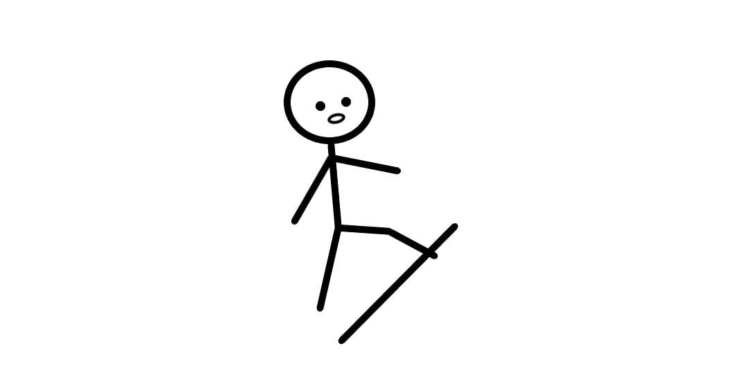 A person crossing a line