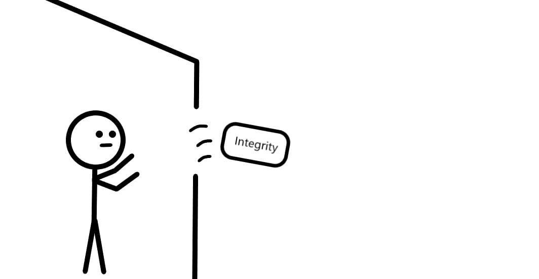 A person throwing their integrity out the window