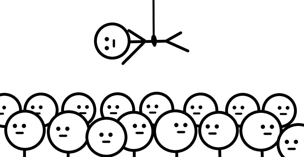 A person lowering themselves to the masses