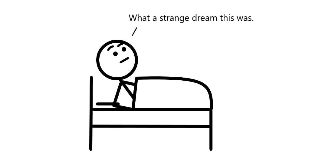 A person waking up from a dream