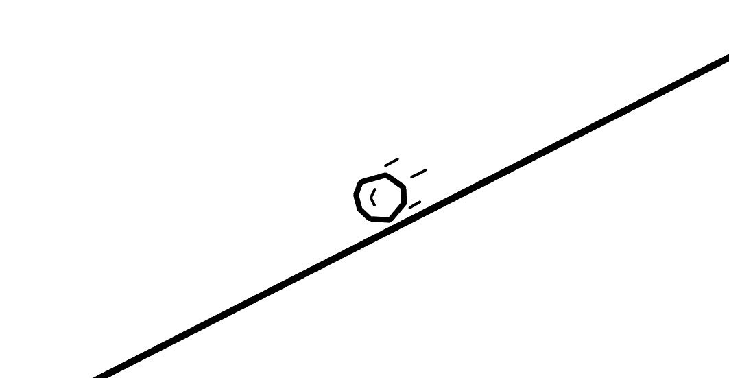 A rock rolling down a hill