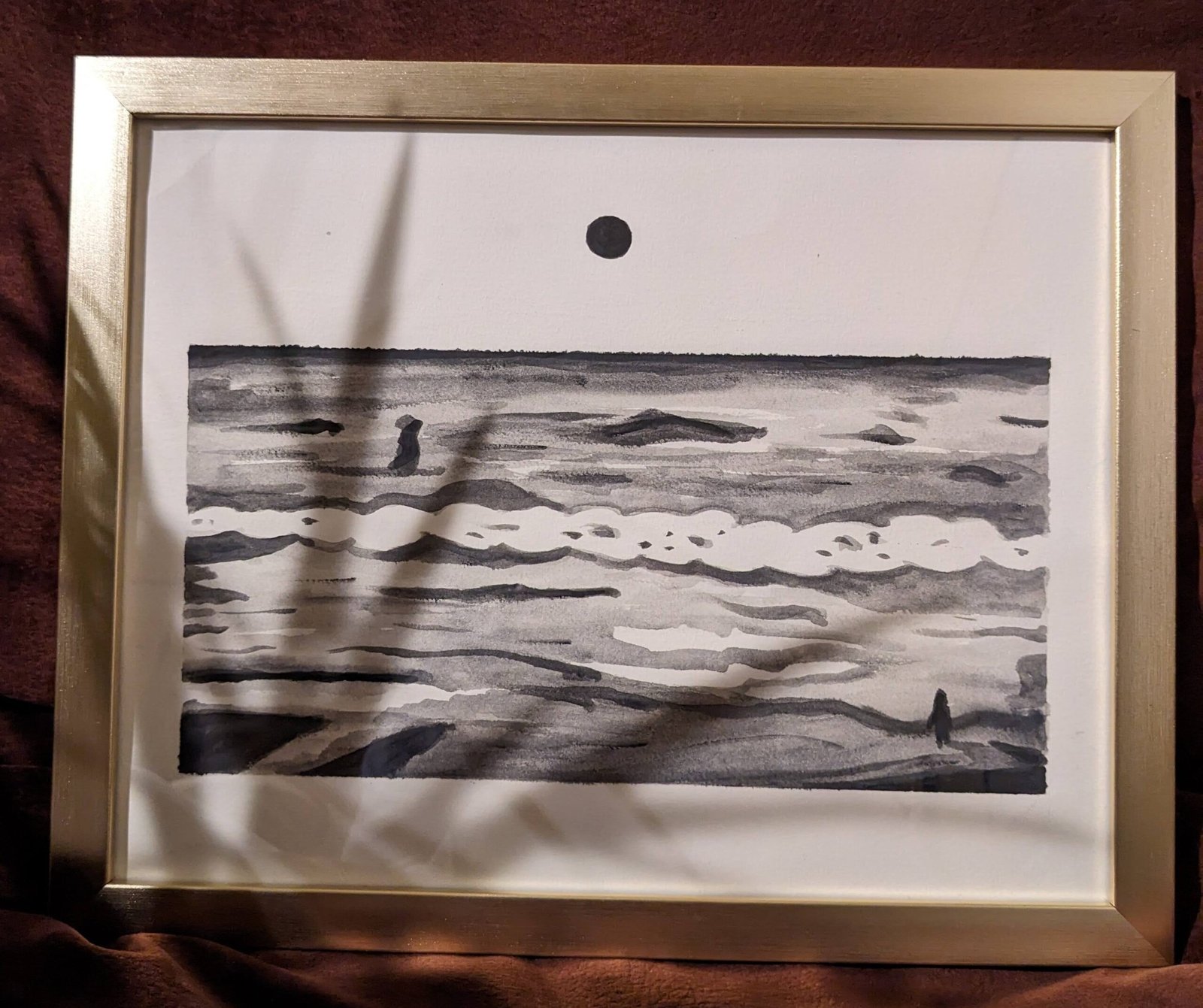 black and white beach